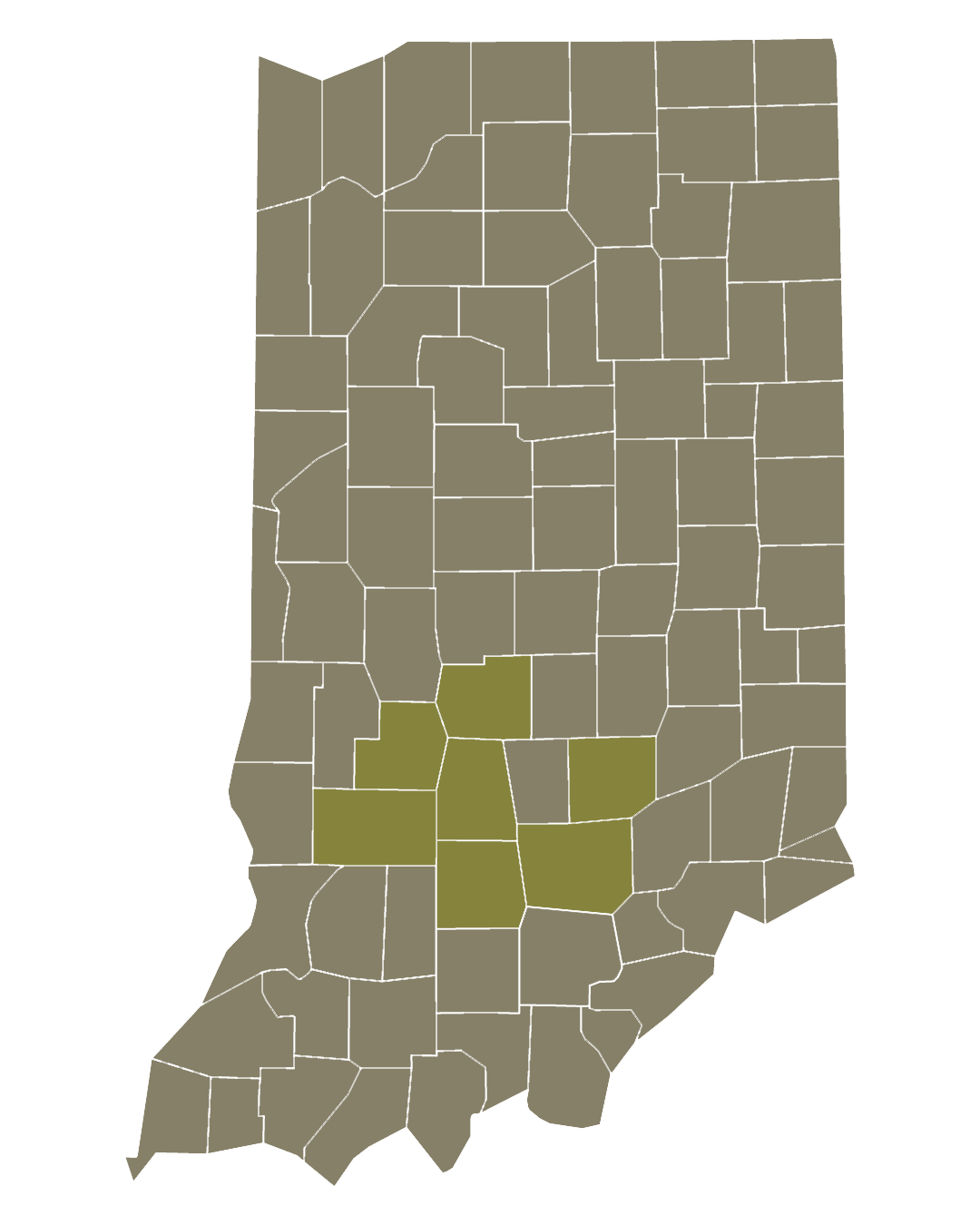 Indiana Service area map