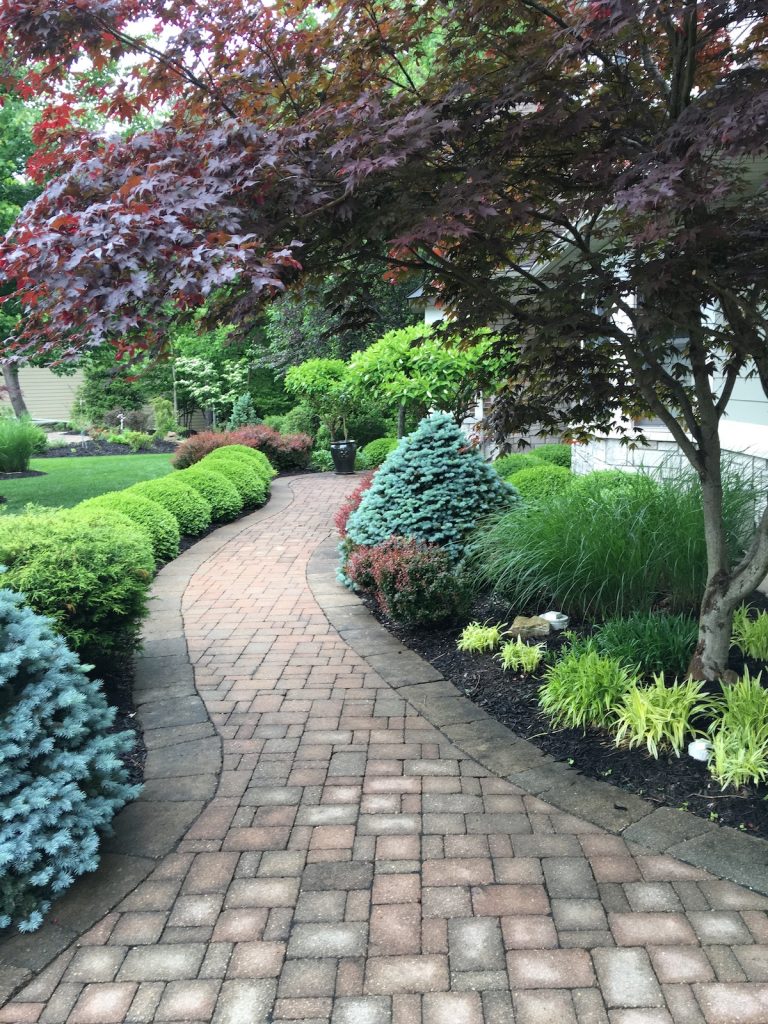 Walkway with landscaping